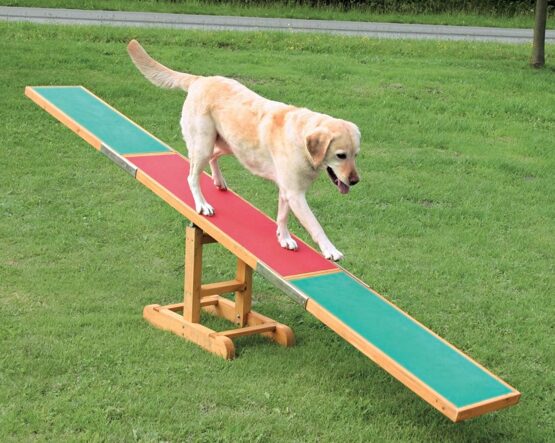 PawHut Canine Agility Training Non-Slip Wooden Seesaw 3M