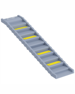 PawHut Non-Slip Plastic 10-Step Dog Ramp Grey
