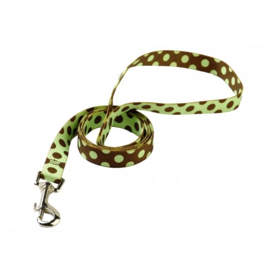 Yellow Dog Green & Brown Polka Lead