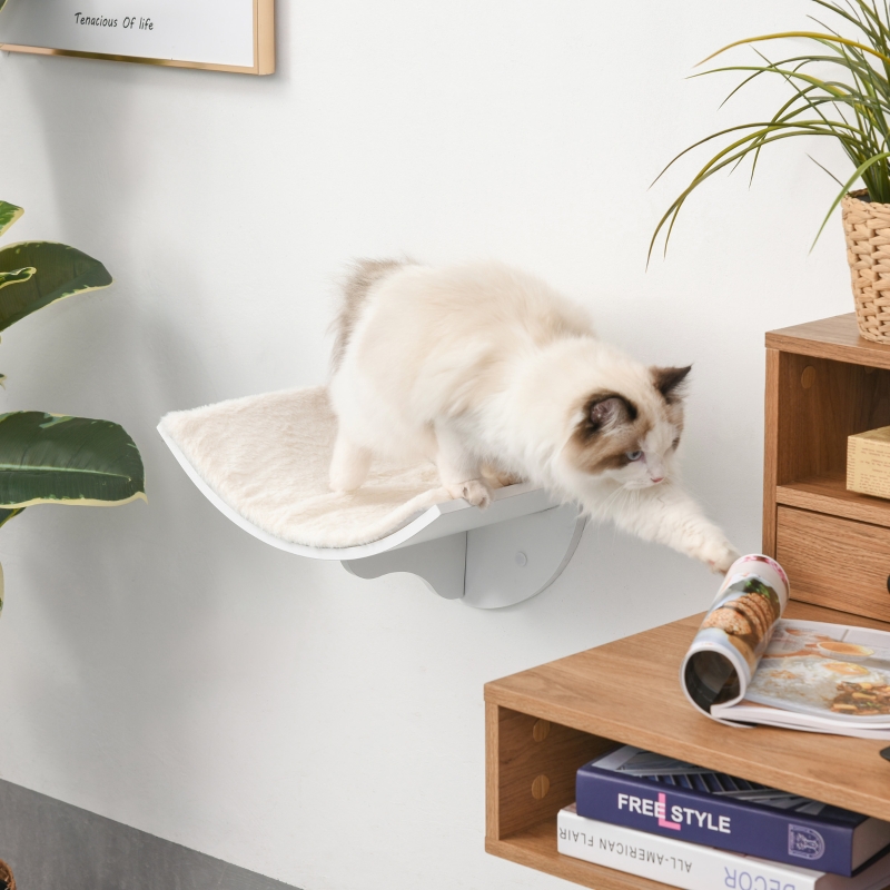 Pawhut Wall Mounted Curved Cat Climber, Pet Bookcase Climbers