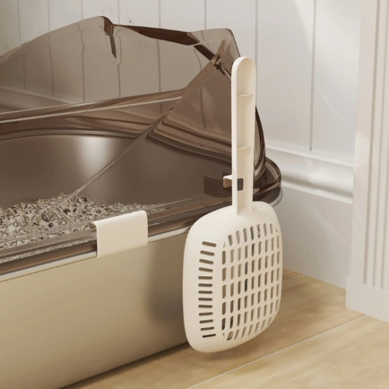 PawHut Stainless Steel Odour-Resistant Ear Shaped Lid Oval Cat Litter Box - Image 5