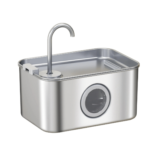 PawHut Stainless Steel Ultra-Silent Smart Pet Drinking Fountain 3.2L