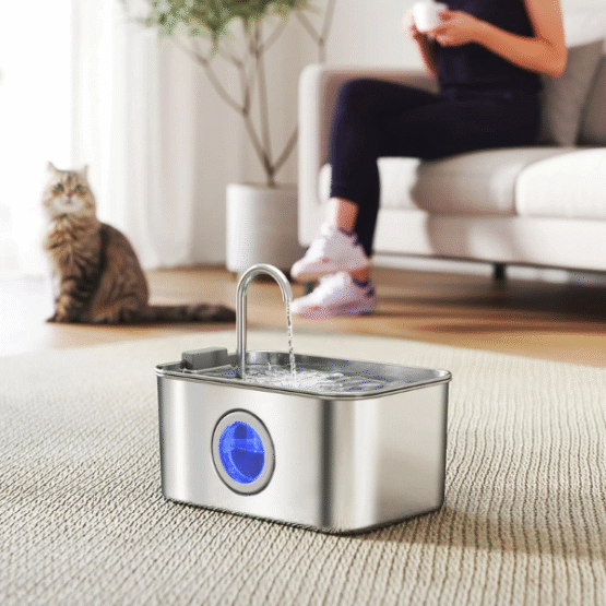 PawHut Stainless Steel Ultra-Silent Smart Pet Drinking Fountain 3.2L - Image 3