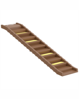 PawHut Non-Slip Plastic 10-Step Dog Ramp Brown