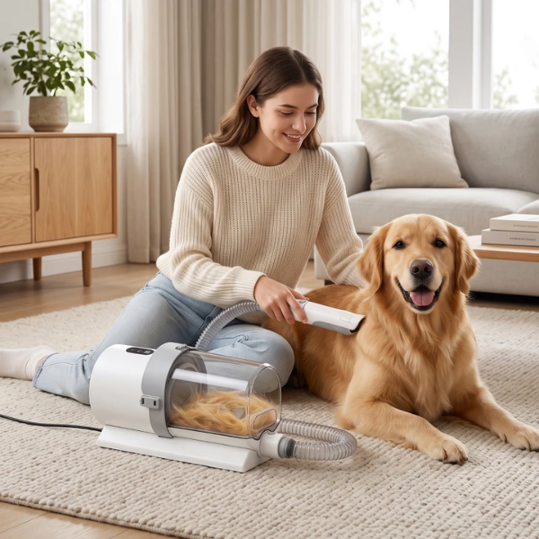 PawHut 5-In-1 Dog Grooming 2.5L Hairdryer 1.4M White - Image 6
