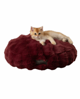 Scruffs Festive Fur Cat Bed Burgundy